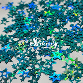 Turquoise Retro Stars Shape Glitter - Turquoise Glitter
